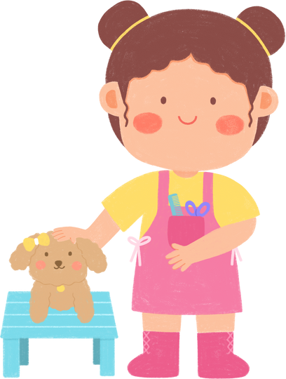 Cute Groomer Job Illustration